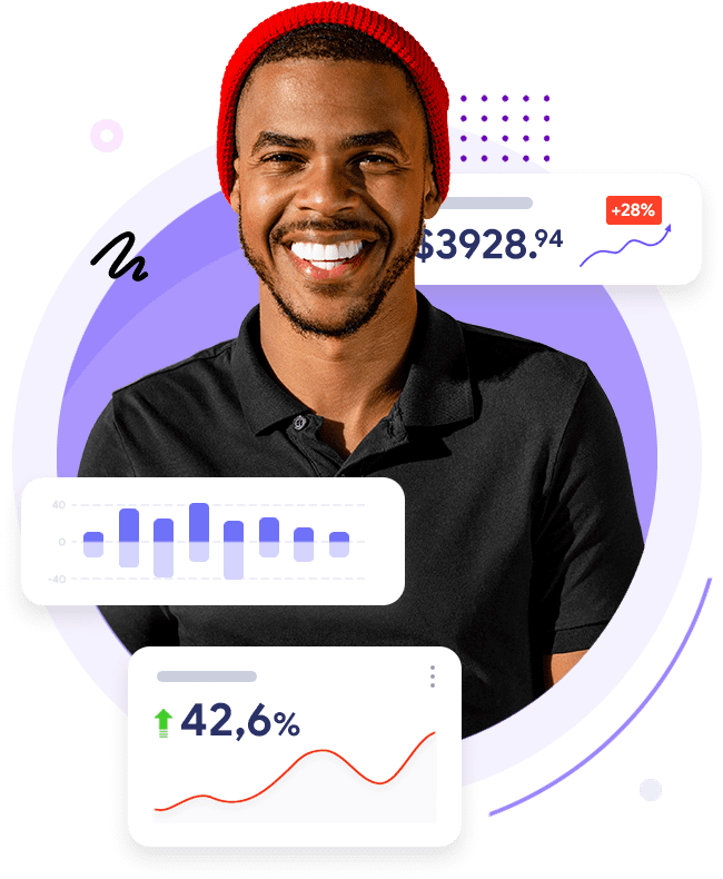 Smiling man in a red beanie looking at the camera